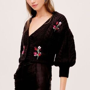 NWT For Love & Lemons Amaryllis Cropped Cardigan